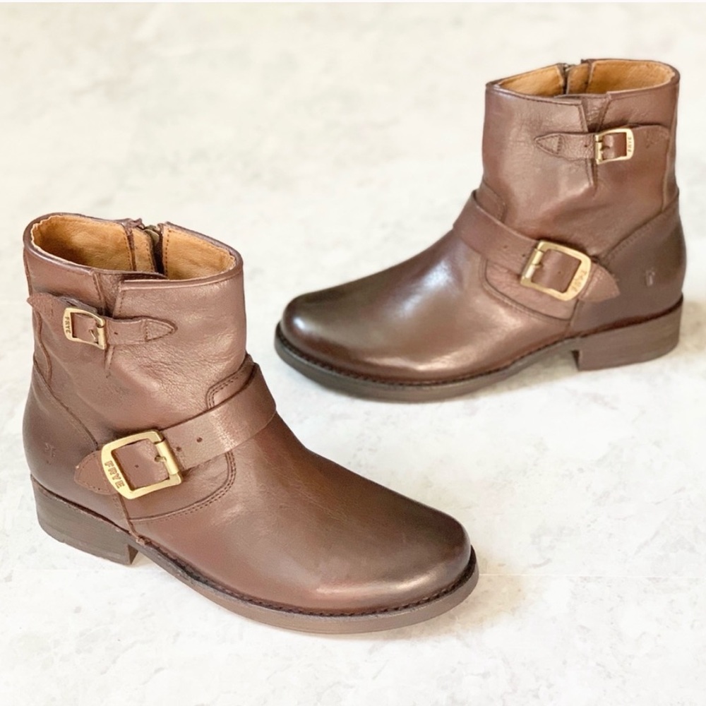 NEW Frye Burnished Leather Vicky Low Mid Boots 7 - Picture 2 of 8